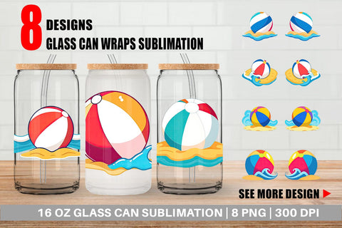 Glass Can Beach Ball Sublimation artnoy 
