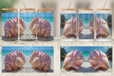 Glass Can Beach Shell Sublimation artnoy 