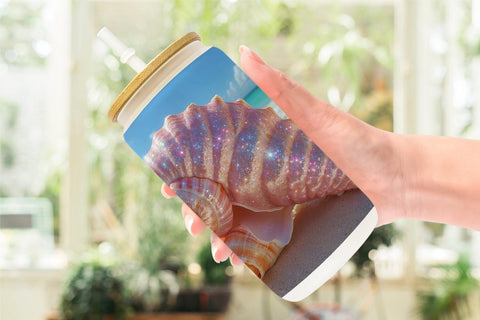 Glass Can Beach Shell Sublimation artnoy 