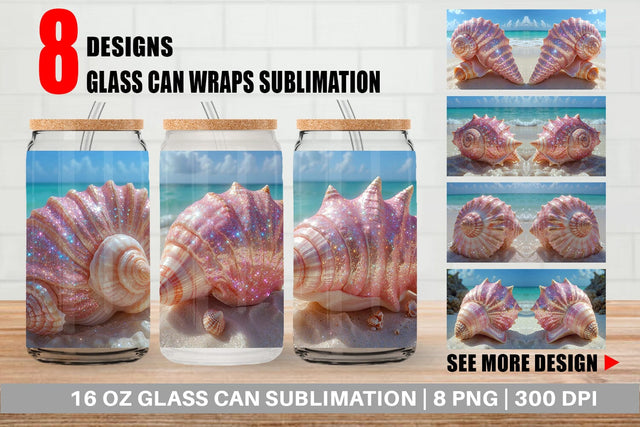 Glass Can Beach Shell Sublimation artnoy 
