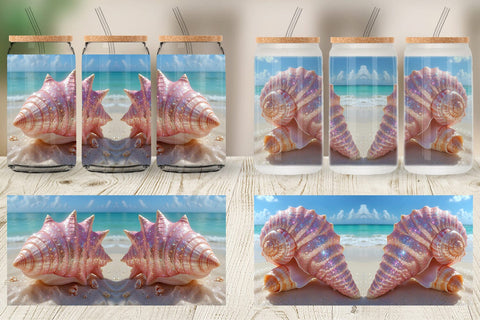 Glass Can Beach Shell Sublimation artnoy 