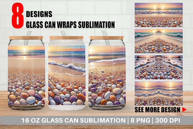 Glass Can Beach Summer Sublimation artnoy 