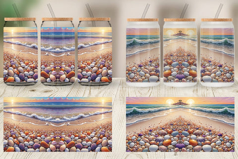 Glass Can Beach Summer Sublimation artnoy 