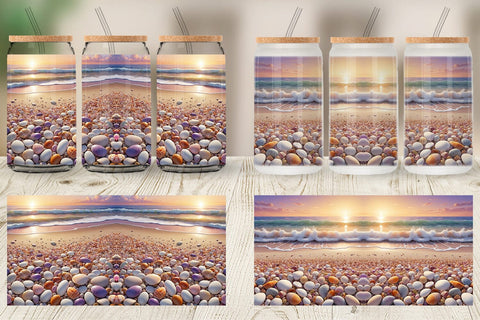 Glass Can Beach Summer Sublimation artnoy 
