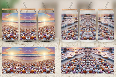 Glass Can Beach Summer Sublimation artnoy 