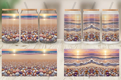 Glass Can Beach Summer Sublimation artnoy 