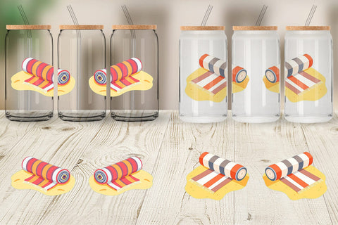 Glass Can Beach Towel Sublimation artnoy 