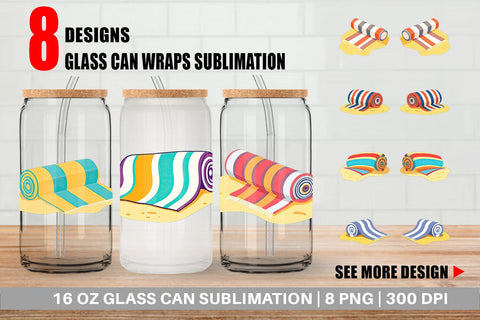 Glass Can Beach Towel Sublimation artnoy 