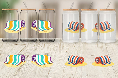 Glass Can Beach Towel Sublimation artnoy 