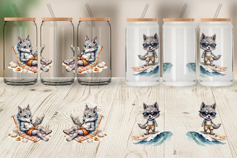 Glass Can Beachy Werewolf Howls Sublimation artnoy 