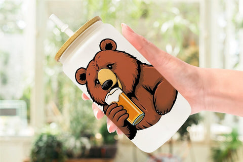 Glass Can Bear Beer Day Sublimation artnoy 