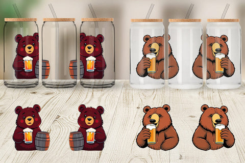 Glass Can Bear Beer Day Sublimation artnoy 