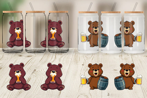 Glass Can Bear Beer Day Sublimation artnoy 