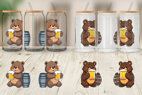 Glass Can Bear Beer Day Sublimation artnoy 
