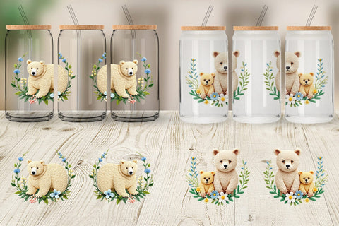 Glass Can Bear Embroidery Sublimation artnoy 