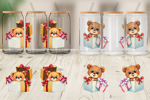 Glass Can Bear Gift Sublimation artnoy 