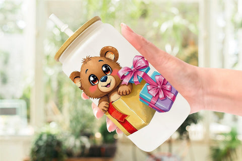 Glass Can Bear Gift Sublimation artnoy 