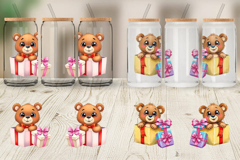 Glass Can Bear Gift Sublimation artnoy 
