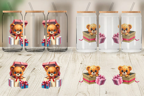 Glass Can Bear Gift Sublimation artnoy 