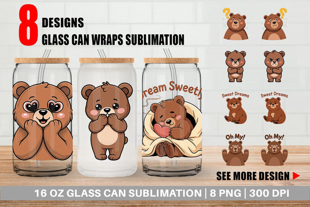 Glass Can Bear Mood Sublimation artnoy 