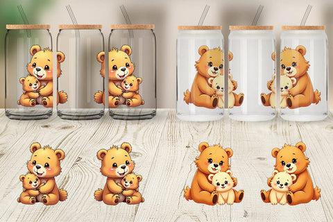 Glass Can Bear Mother's Day Sublimation artnoy 