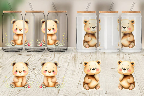 Glass Can Bear Wildlife Sublimation artnoy 