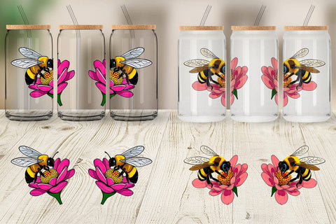 Glass Can Bee on Flower Sublimation artnoy 