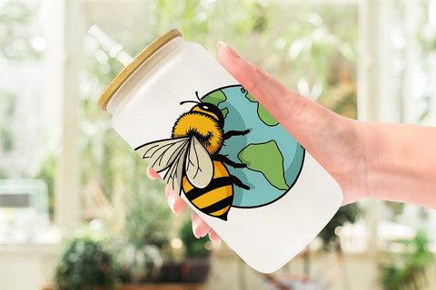Glass Can Bee with Earth Sublimation artnoy 