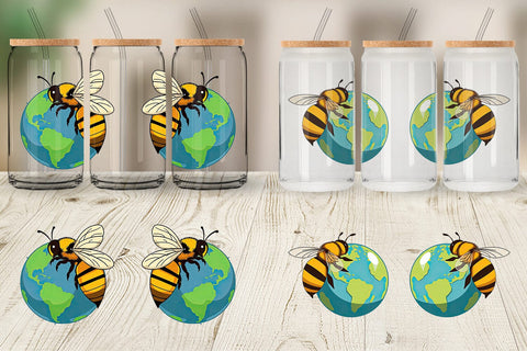 Glass Can Bee with Earth Sublimation artnoy 