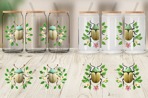 Glass Can Beetle Embroidery Sublimation artnoy 