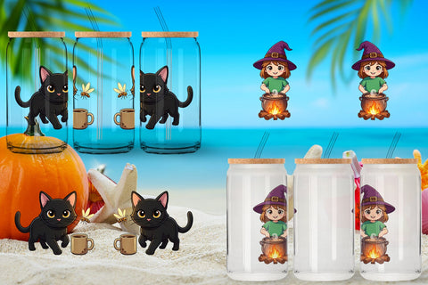 Glass Can Big Eye Summerween Camping Sublimation artnoy 