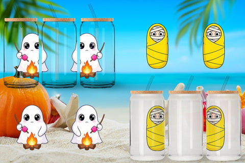 Glass Can Big Eye Summerween Camping Sublimation artnoy 
