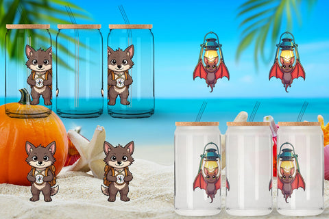 Glass Can Big Eye Summerween Camping Sublimation artnoy 