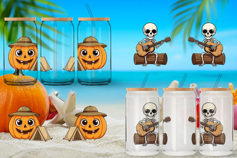 Glass Can Big Eye Summerween Camping Sublimation artnoy 