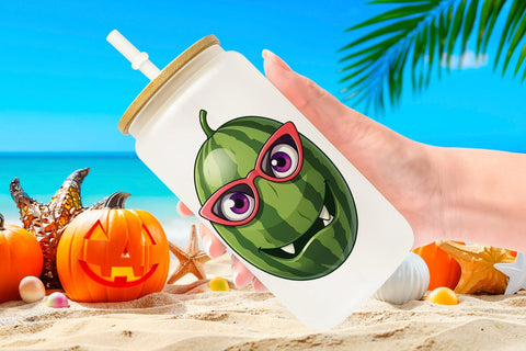 Glass Can Big Eye Summerween Pool Party Sublimation artnoy 