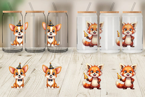 Glass Can Big-Eyed New Year's Animal Party 2026 Sublimation artnoy 