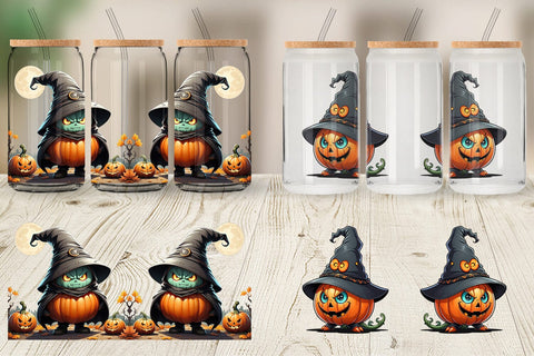 Glass Can Big Scary Pumpkin Sublimation artnoy 