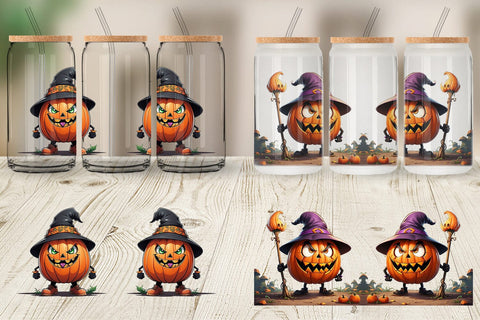 Glass Can Big Scary Pumpkin Sublimation artnoy 