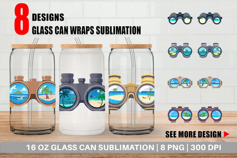Glass Can Binoculars Sublimation artnoy 
