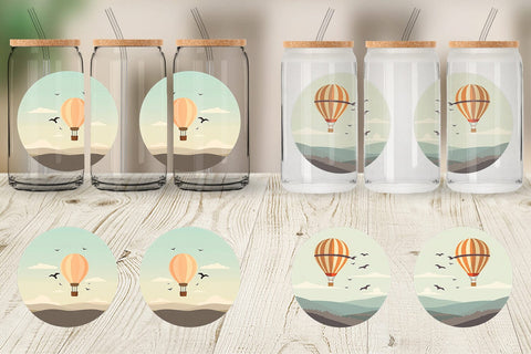 Glass Can Bird Hot Air Balloon Sublimation artnoy 