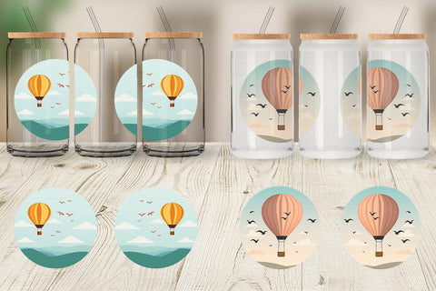 Glass Can Bird Hot Air Balloon Sublimation artnoy 