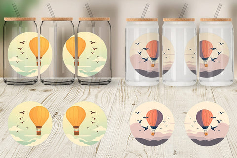 Glass Can Bird Hot Air Balloon Sublimation artnoy 