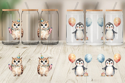 Glass Can Birthday Baby Beasts Sublimation artnoy 