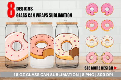 Glass Can Bitten Donut Sublimation artnoy 