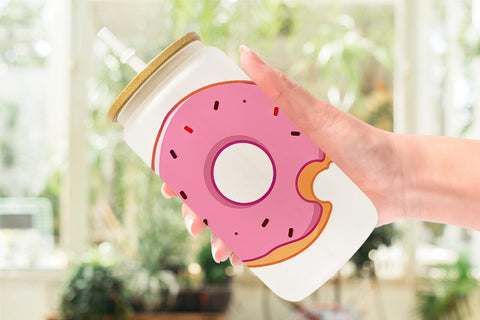 Glass Can Bitten Donut Sublimation artnoy 