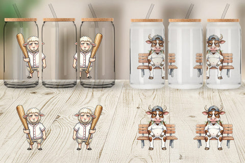 Glass Can Bitter Benchwarmer Sarcastic Animal Sublimation artnoy 
