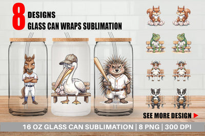 Glass Can Bitter Benchwarmer Sarcastic Animal Sublimation artnoy 