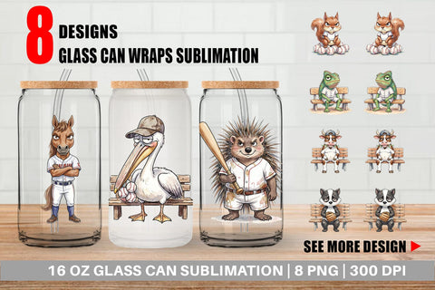 Glass Can Bitter Benchwarmer Sarcastic Animal Sublimation artnoy 