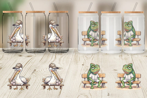 Glass Can Bitter Benchwarmer Sarcastic Animal Sublimation artnoy 