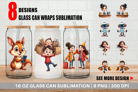 Glass Can Black Friday Frenzy Sublimation artnoy 